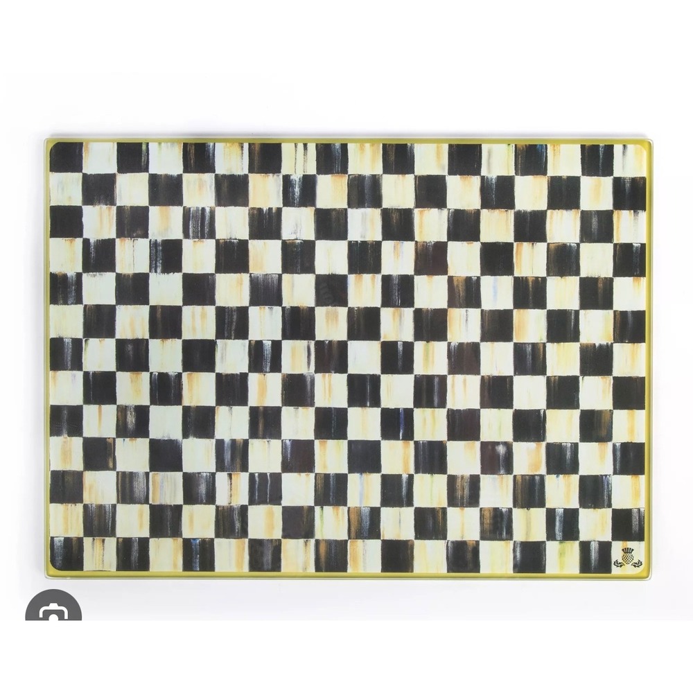 MacKenzie-Childs Courtly Check Glass large Cutting Board